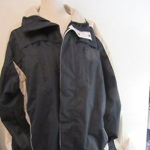 Black & White Unisex Windbreaker / 1X / 5 Pockets / Lined